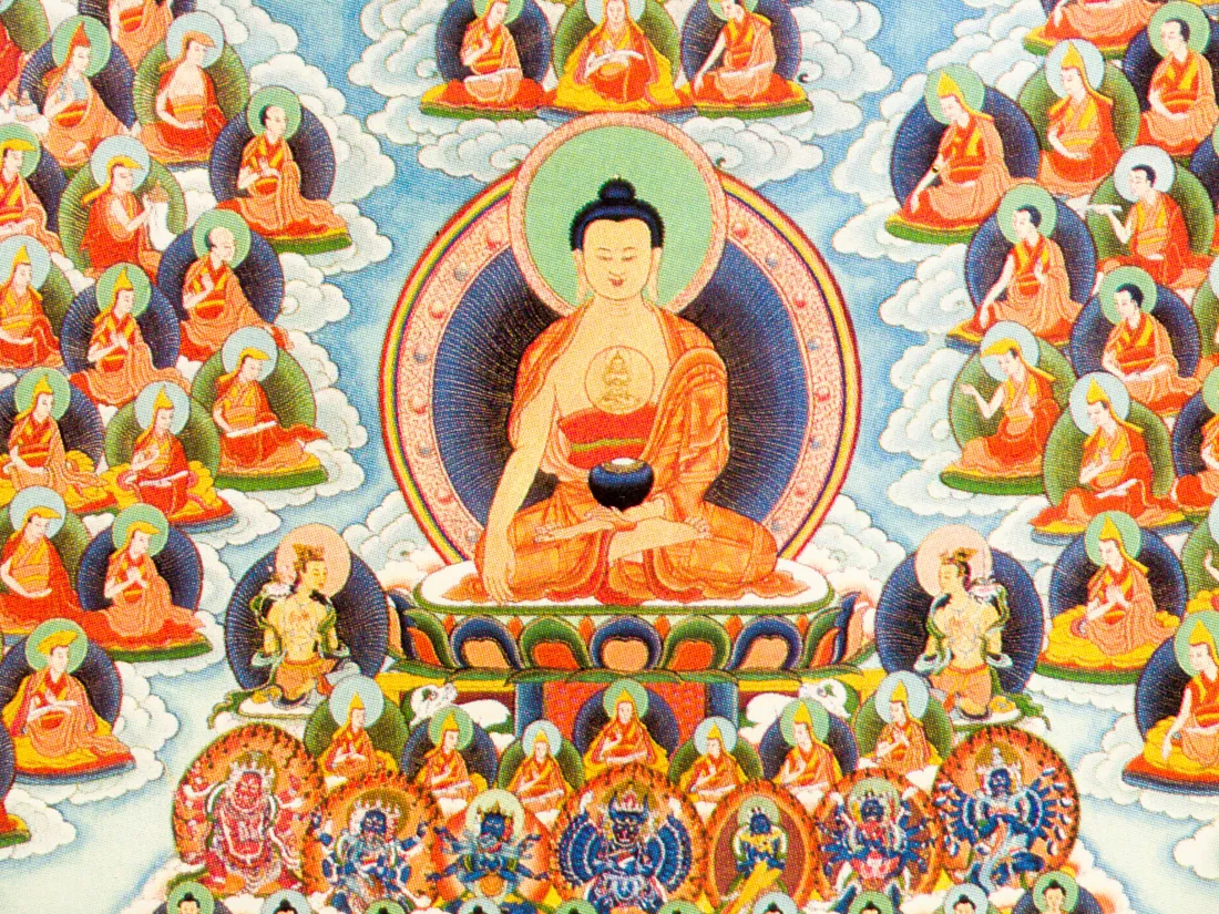 Refuge tree with Buddha Shakyamuni