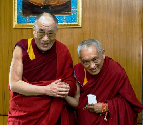 His Holiness the Dalai Lama and Lama Zopa Rinpoche